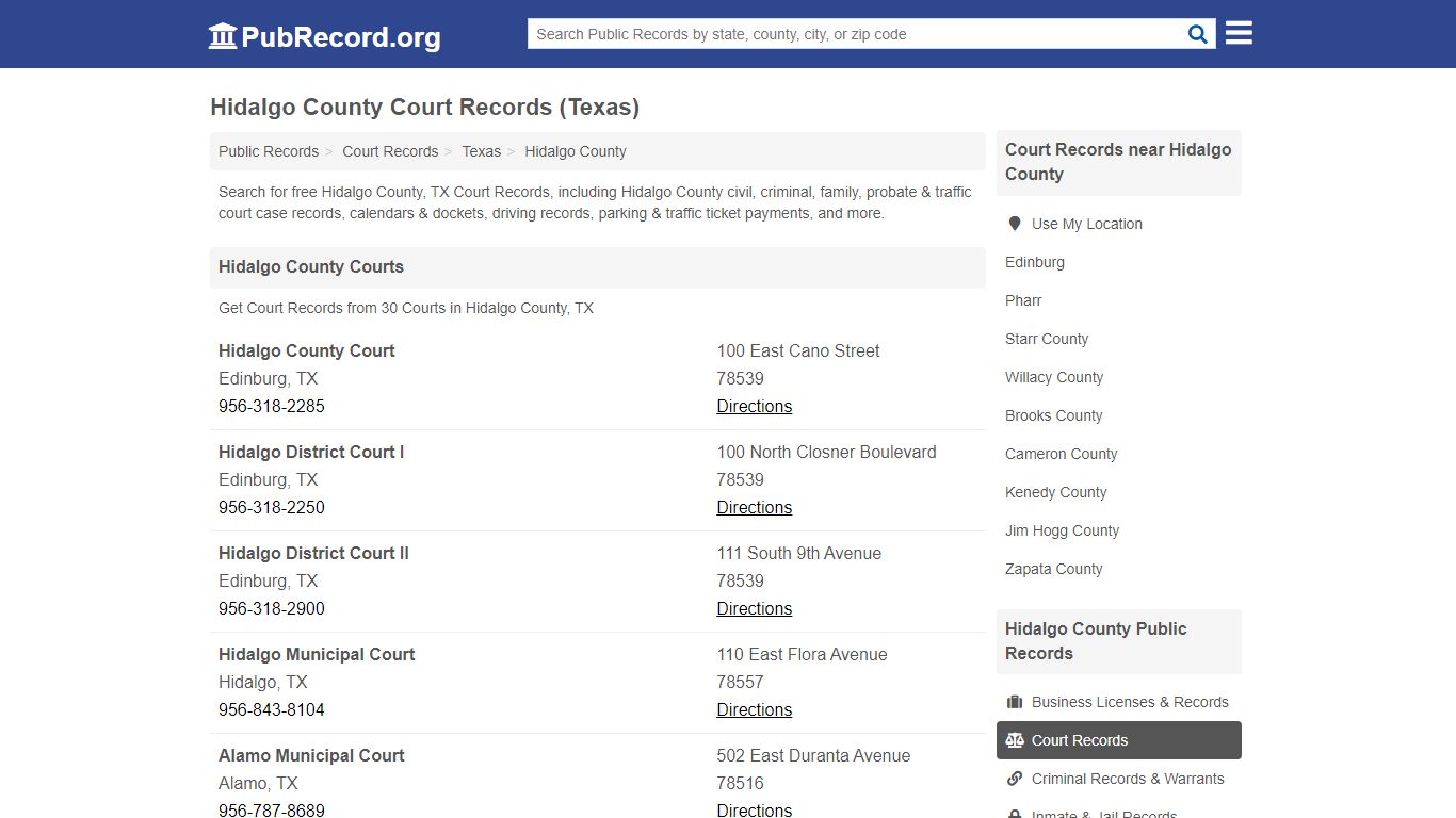 Free Hidalgo County Court Records (Texas Court Records)